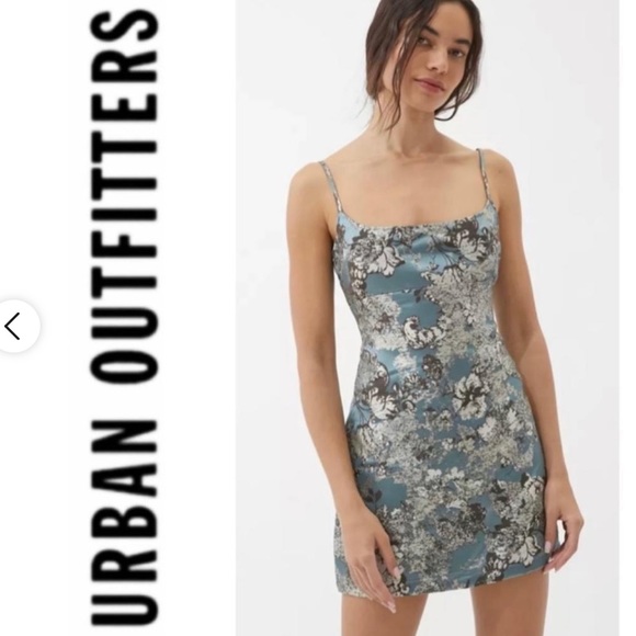 Urban Outfitters Dresses & Skirts - Urban Outfitters Monette Jacquard Mini Dress Blue Floral Print Size Medium